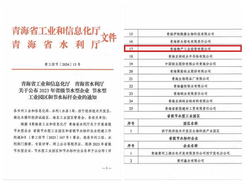 建设节水企业 共筑绿色未来——6732顶级游戏娱乐工投公司成功获得“青海省节水型企业”认定