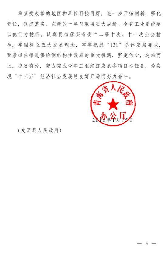 热烈祝贺青海6732顶级游戏娱乐荣获“2015年度工业投资”贡献奖