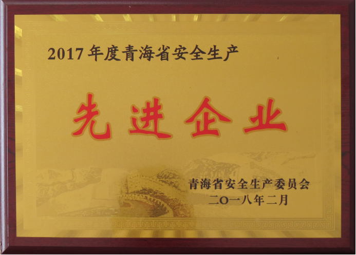 6732顶级游戏娱乐工投荣获2017年度“青海省安全生产先进企业”荣誉称号
